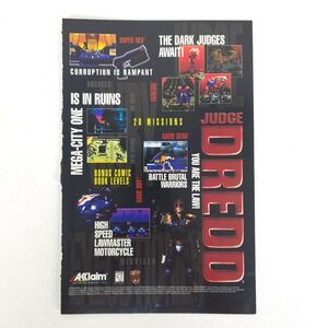 Judge Dredd Video Game Print Ad Vintage 1995 Acclaim Promo Retro Gaming Poster